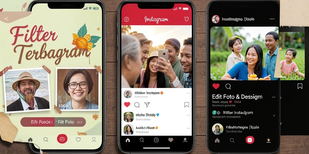 Antarmuka aplikasi 8364 menunjukkan berbagai pilihan filter Instagram yang menarik.