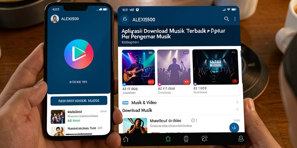 Antarmuka ALEXIS500 yang sederhana untuk Download Musik.
