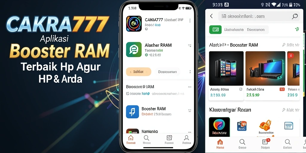 Tampilan antarmuka CAKRA777 yang intuitif dan fungsional sebagai aplikasi Booster RAM.
