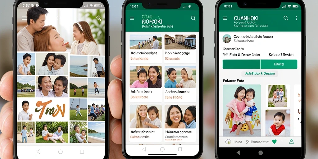 Screenshot CUANHOKI menampilkan antarmuka kolase foto yang menarik.
