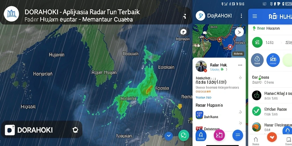 Antarmuka DORAHOKI menampilkan grafik radar hujan secara jelas.