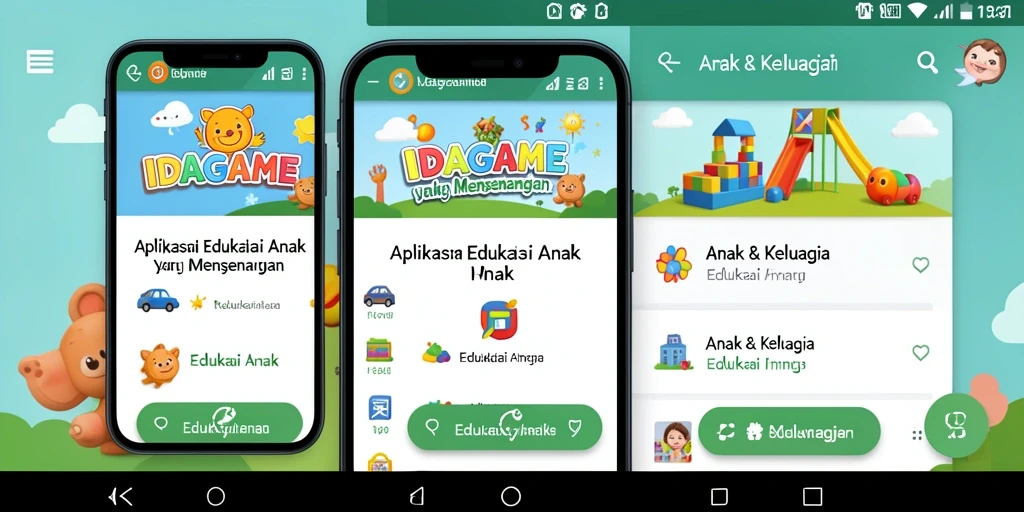 Tampilan antarmuka menarik dan interaktif IDAGAME untuk anak-anak.