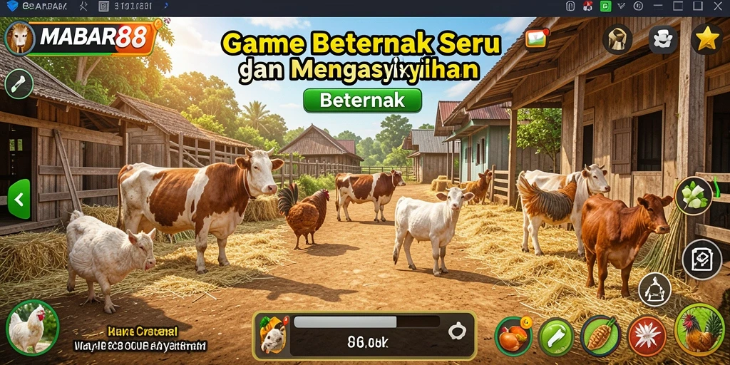 Tampilan antarmuka user-friendly MABAR88 dalam bermain Beternak.