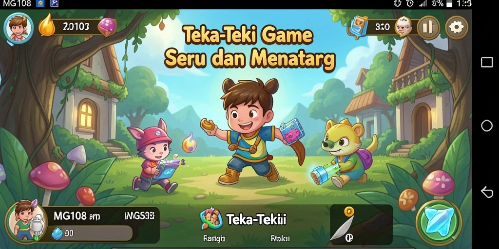 Antarmuka permainan Teka-Teki MG108 yang menarik dan interaktif.