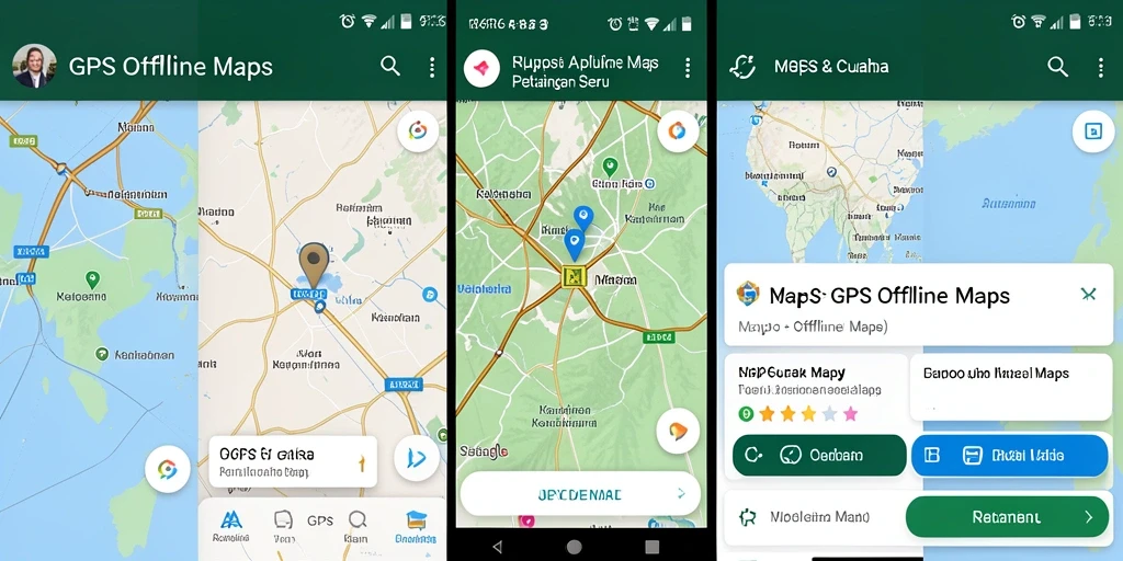 Antarmuka aplikasi R6R6 menampilkan peta offline yang interaktif.