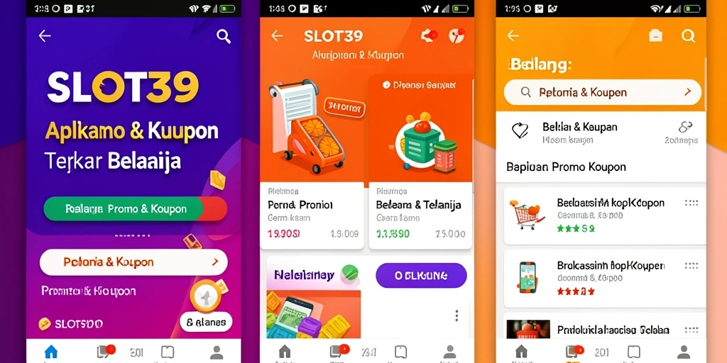 Antarmuka SLOT39 menampilkan berbagai promo dan kupon menarik untuk belanja.