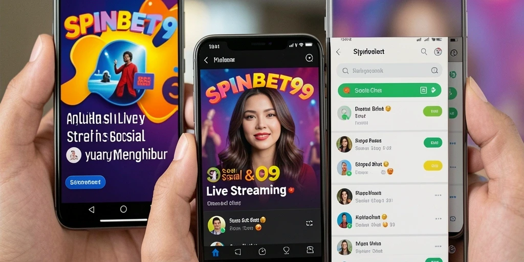 Tampilan antarmuka aplikasi SPINBET99 saat Live Streaming.