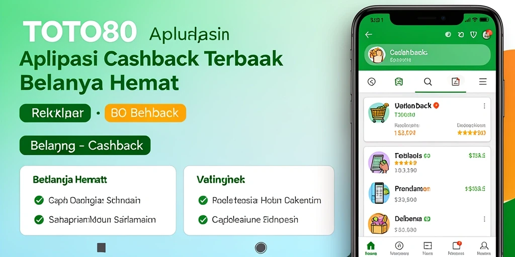 Tampilan antarmuka aplikasi TOTO80 yang menampilkan fungsi Cashback secara jelas.